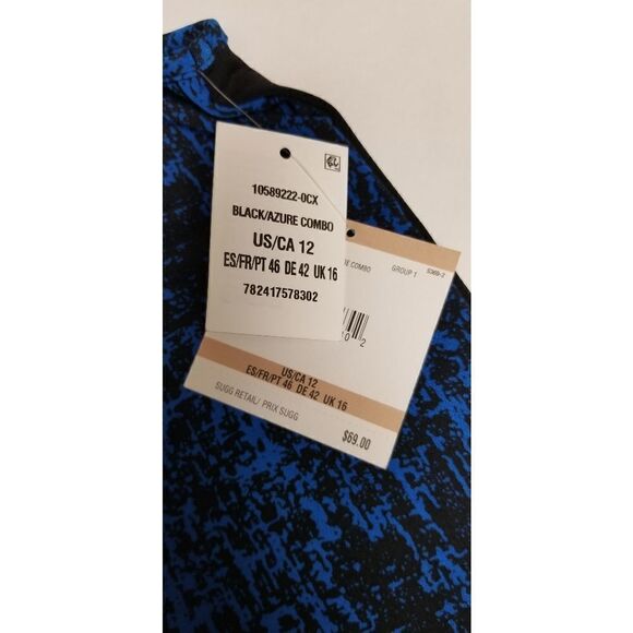 Women's ANNE KLEIN V-Neck Black and Blue Sleeveless Blouse Size 12 NWT - Picture 9 of 11